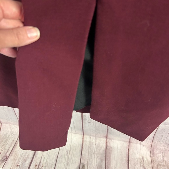 Ted Baker London Stunning maroon midi dress sheer sleeves pleated size "2" US 6 - Picture 3 of 14